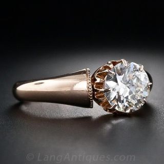 1.23 Carat Antique Diamond Solitaire Engagement Ring