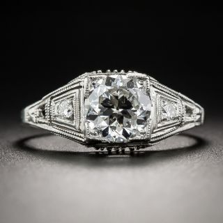 1.24 Carat Diamond Art Deco Engagement Ring 'Certified by Katz & Ogush'