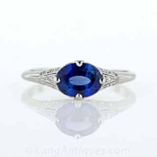 1.24 Carat Sapphire Ring, French