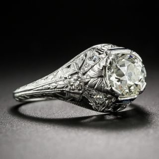 1.25 Carat Antique Cushion-Cut Diamond Art Deco Engagement Ring