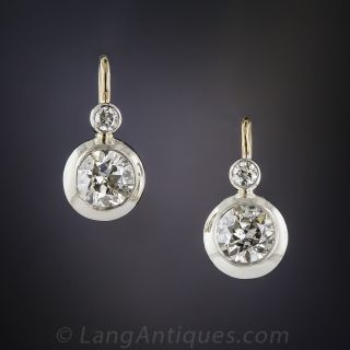 1.25 Carat Antique Diamond Earrings