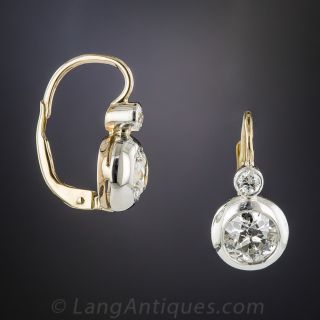 1.25 Carat Antique Diamond Earrings