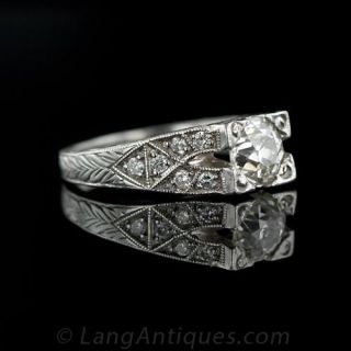 1.25 carat Art Deco Style Engagement Ring