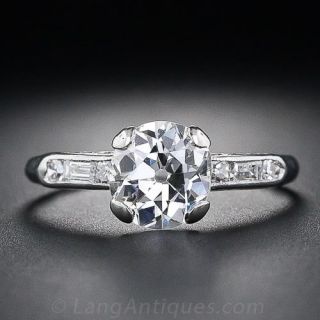 1.25 Carat European Cut Diamond Engagement Ring