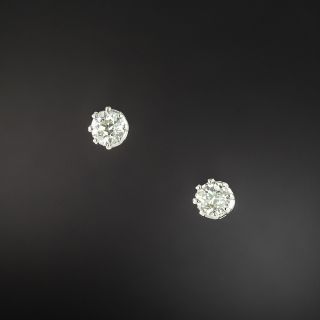 1.25 Carat European-Cut Diamond Stud Earrings - 2