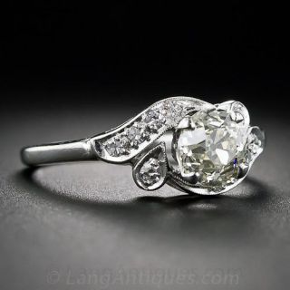 1.25 Carat Mine-Cut Champagne Diamond Ring