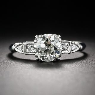 1.25 Carat Platinum, Diamond Art Deco Engagement Ring