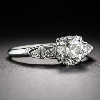 1.25 Carat Platinum, Diamond Art Deco Engagement Ring