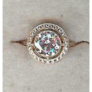 1.26 Carat Diamond Rose Gold Halo Ring 