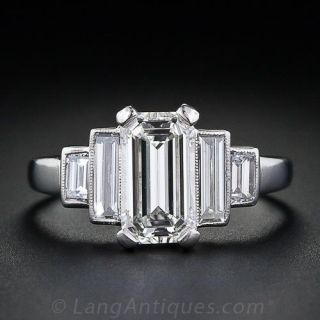 1.26 Carat Emerald Cut Diamond Step Ring