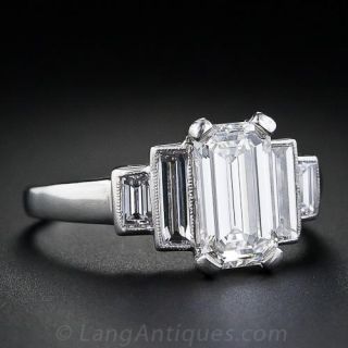 1.26 Carat Emerald Cut Diamond Step Ring