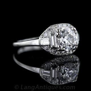 1.27 Carat Art Deco Diamond Engagement Ring