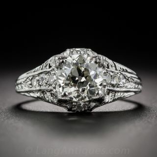 1.27 Carat Art Deco Engagement Ring in Platinum