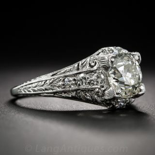 1.27 Carat Art Deco Engagement Ring in Platinum