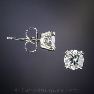 1.27 Carat Diamond Studs, GIA E/F VS2-SI1