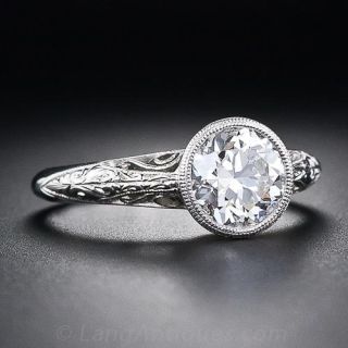 1.28 Carat  Antique Style Engagement Ring