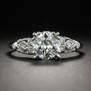 1.28 Carat Art Deco Diamond Platinum Engagement Ring - GIA J VS2