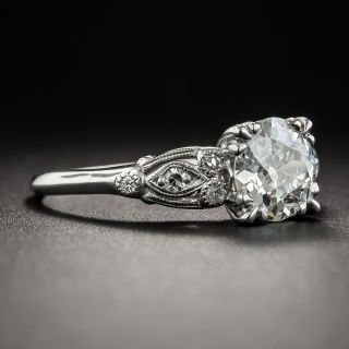 1.28 Carat Art Deco Diamond Platinum Engagement Ring - GIA J VS2