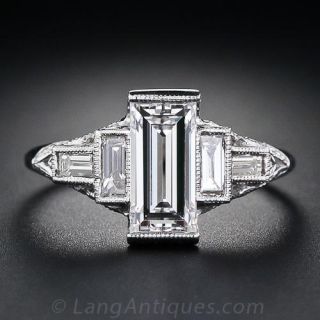 1.28 Carat  D VVS2 Emerald-Cut Diamond Ring