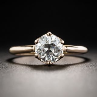 1.28 Carat European-Cut Diamond Rose Gold Solitaire Engagement Ring - GIA K VS2