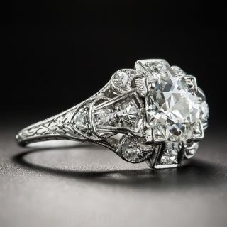 1.28 Carat Old European Cut Diamond Platinum Engagement Ring - GIA K SI2