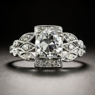 1.28 Carat Platinum Diamond Art Deco Engagement Ring - GIA G VS2  - 1