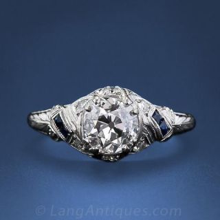 1.29 Carat Art Deco Diamond Engagement Ring