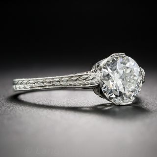1.29 Carat Art Deco Style Diamond Ring  GIA H / VS2