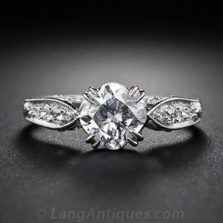 1.29 Carat Cushion-Cut Diamond Engagement Ring