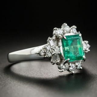 1.29 Carat Emerald and Diamond Ring