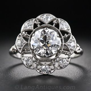 1.30 Carat Center Diamond Edwardian Ring