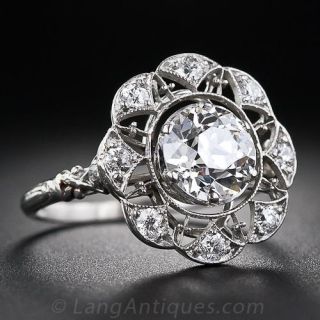 1.30 Carat Center Diamond Edwardian Ring