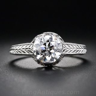 1.30 Carat Diamond Art Deco Solitaire Engagement Ring