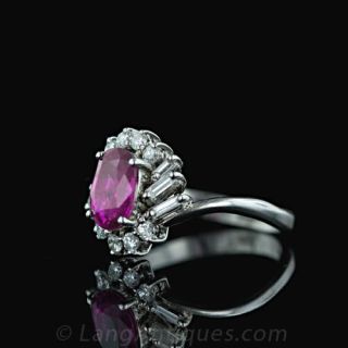 1.30 Carat Ruby and Diamond Ring