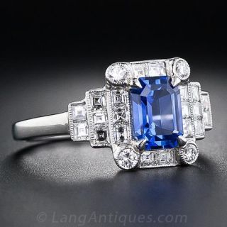 1.30 Carat Sapphire and Diamond Ring in Platinum