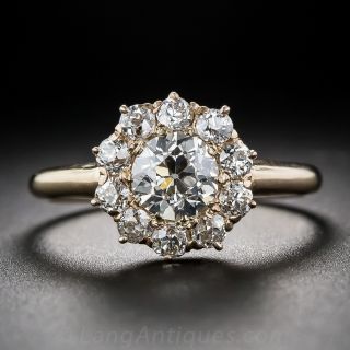 1.30 Carat Total Antique Diamond Cluster Ring