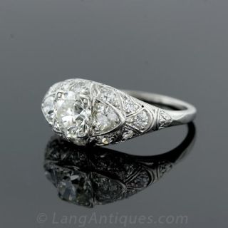 1.30 ct. Edwardian Platinum Diamond Ring
