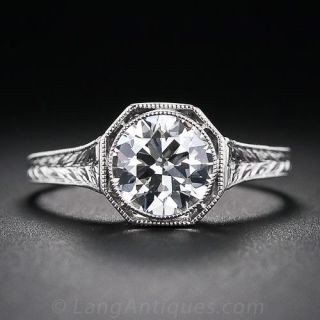 1.31 Carat Art Deco Diamond Solitaire Engagement Ring