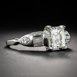 1.31 Carat Step-Cut Art Deco Engagement Ring GIA K-VVS2