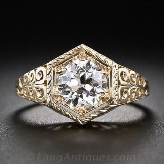1.31 Carat Vintage Diamond Engagement Ring 