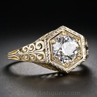 1.31 Carat Vintage Diamond Engagement Ring 