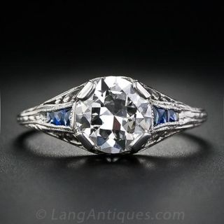 1.32 Carat Art Deco Diamond Engagement Ring - 1