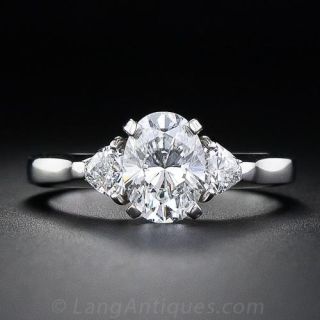  1.32 Carat  'D' Color Oval  Diamond Engagment Ring