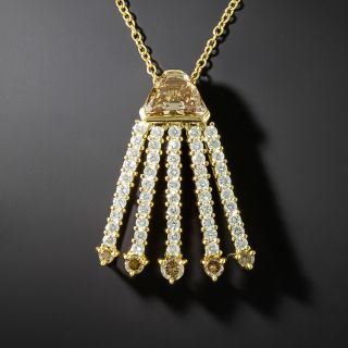1.32 Ct. Natural Brown Diamond and Diamond Pendant / GIA - 3