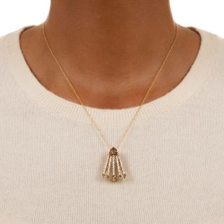 1.32 Carat Natural Brown Diamond and White Diamond Pendant - GIA