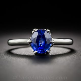 1.32 Carat Sapphire and Platinum Solitaire