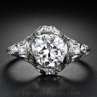 1.33 Carat Art Deco Diamond Engagement Ring