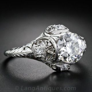 1.33 Carat Art Deco Diamond Engagement Ring