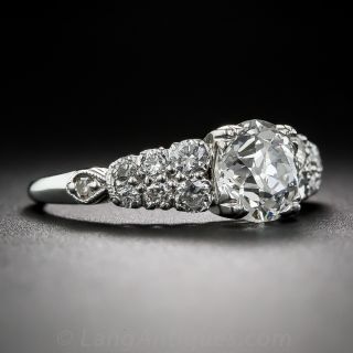 1.33 Carat Diamond Art Deco Engagement Ring - GIA F-VS2