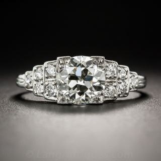 1.33 Carat  Diamond Art Deco Engagement Ring - GIA M VS1
